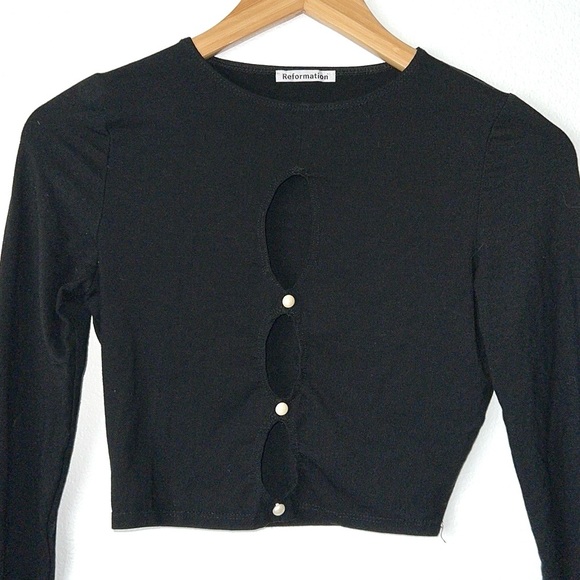 Reformation Long Sleeve Crop Top - Picture 2 of 4